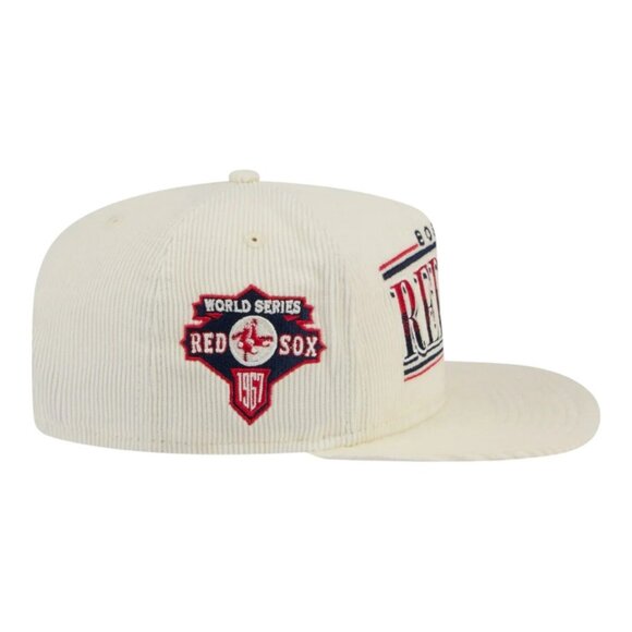 New Era Boston Red Sox Corduroy Golfer Snapback Hat 1967 World Series Side Patch - Picture 4 of 7